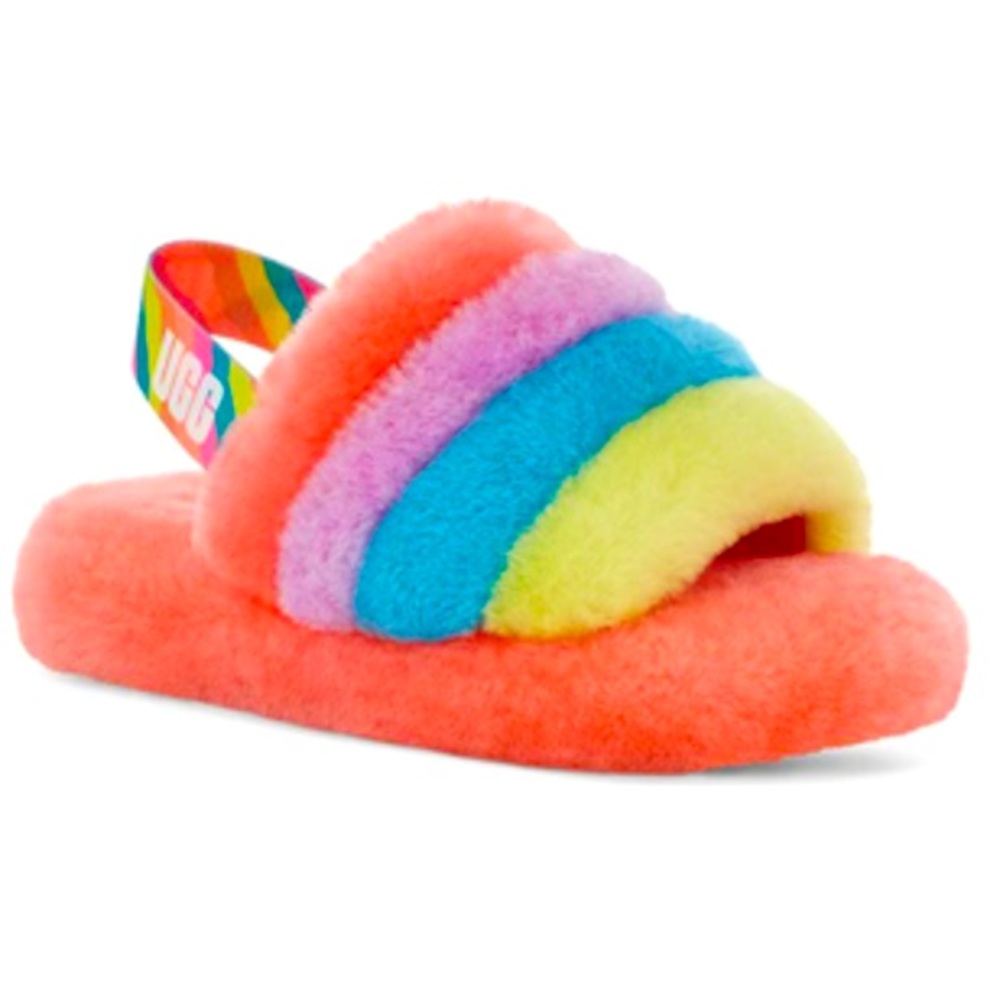 🔖 UGG RARE! FLUFF YEAH PEACH BLISS MULTI (BIG KID)